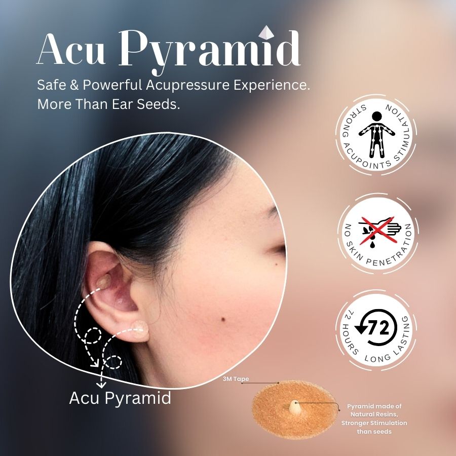 Acu Pyramid - Non-Invasive Acupressure Stimulator Patch- Plus Size - 200 units/Box - Herbprime