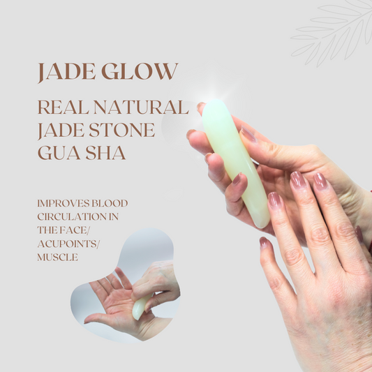 Jade Thumb| Real NATURAL Jade Stone Gua Sha | "Thumb-Inspired Harmony"| - Herbprime