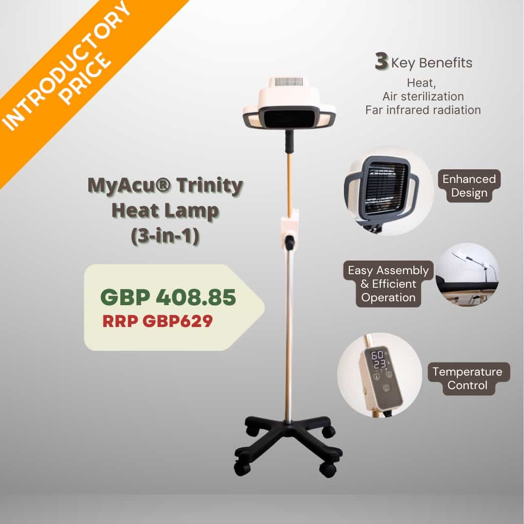 MyAcu Trinity Heat Lamp (3-in-1 - Ceramic Far-Infrared, Thermal Heat, Plasma Sterilization), 500Watt - Herbprime