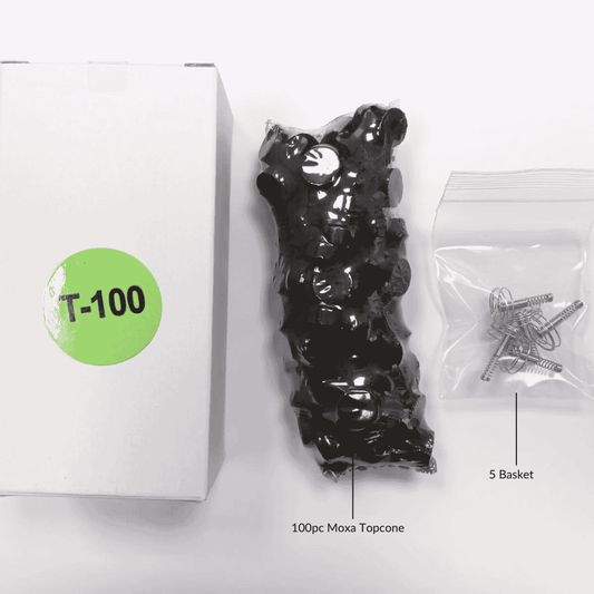 MyAcu Topcone Smokeless Moxa (100pcs moxa +5 Baskets/Box) - Refill pack - Herbprime