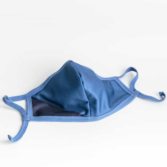 Cloth Washable Facemask with Nanofiber Filter - Blue/Dark Blue + Blue Earloop - Herbprime