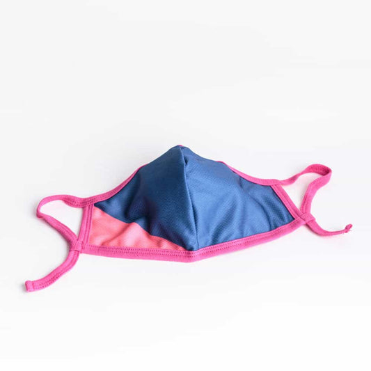 Cloth Washable Facemask with Nanofiber Filter - Blue/ Pink + Pink Earloop - Herbprime