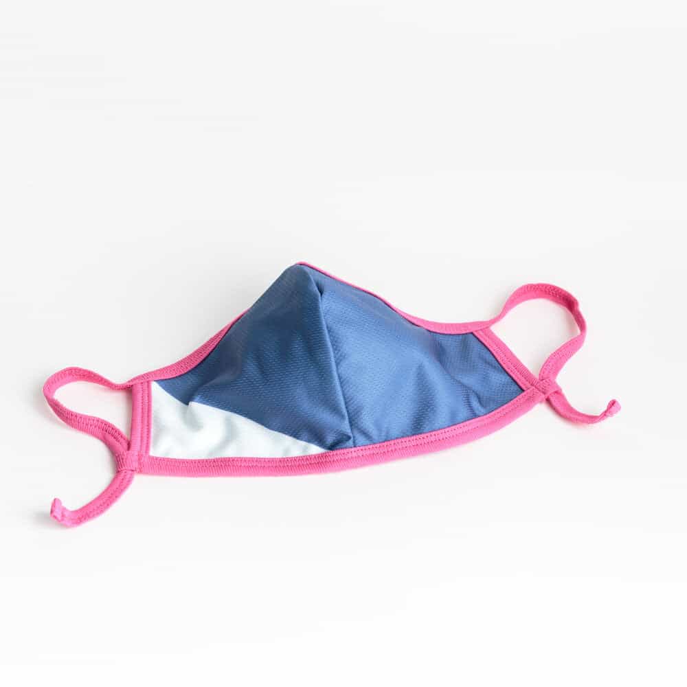 Cloth Washable Facemask with Nanofiber Filter - Blue/Green - Pink Earloop - Herbprime