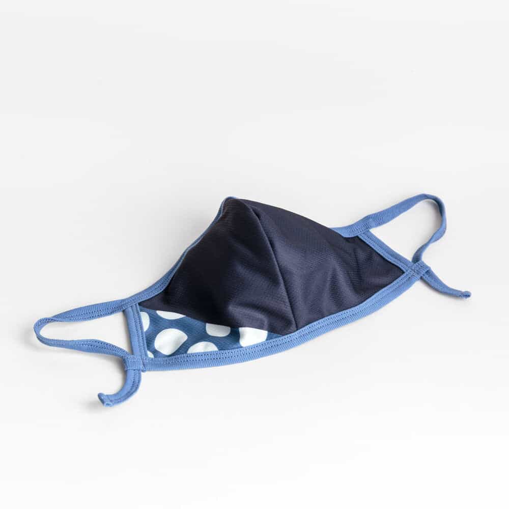 Cloth Washable Facemask with Nanofiber Filter - Dark Blue/Green Dot + Blue Earloop - Herbprime