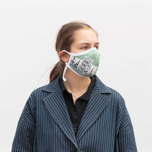 Cloth Washable Facemask with Nanofiber Filter - Wildcat - Herbprime