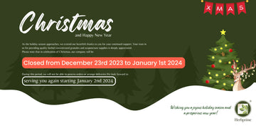 Herbprime Christmas 2023: Closed from Dec 23rd 2023-Jan 1st 2024