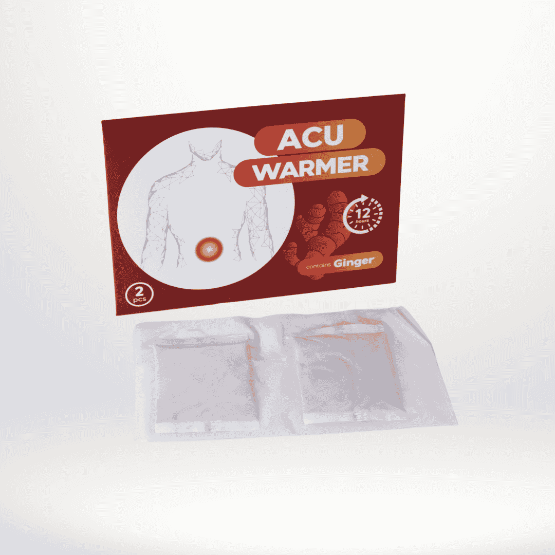 Ginger Acu-Warmer | Herbal Warming Therapy | Pain Relief and Menstrual Cramps Relief | 2pcs/pack