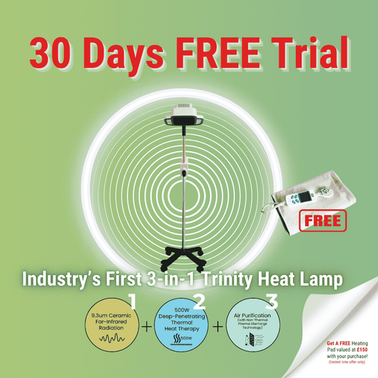 MyAcu Trinity Heat Lamp (3-in-1 - Ceramic Far-Infrared, Thermal Heat, Plasma Sterilization), 500Watt - Herbprime