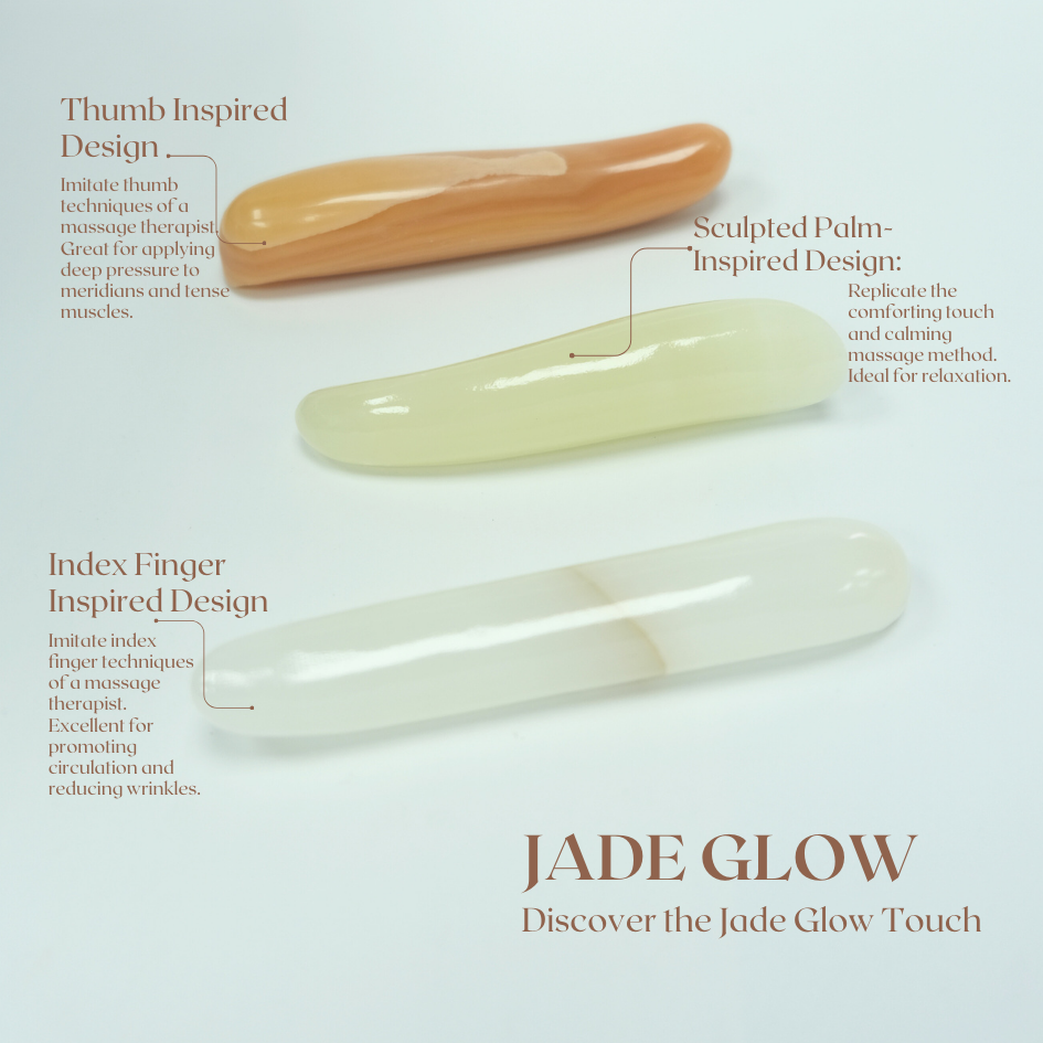 <strong data-mce-fragment="1">Natural Jade Stone:</strong> Made from authentic jade stone, known for its cooling properties and healing energies, this tool helps to promote circulation, reduce puffiness, and enhance skin's natural glow.