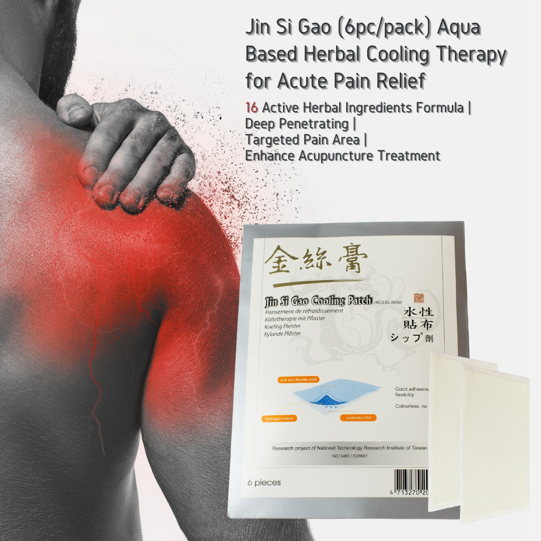 Jin Si Gao Cooling Plaster (6pc per pack) | Targeted Pain Relief | 16 Natural Herbal Active Ingredients