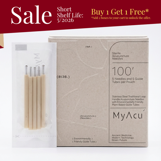 MyAcu Eco-Moxa Guide Tube Acupuncture Needles, 100' (Short Expiry Sale : 5/2026)