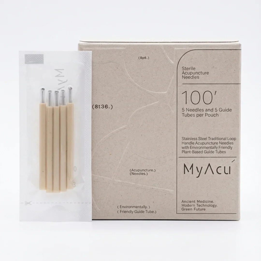 MyAcu acupuncture needle with individual moxa guide tube