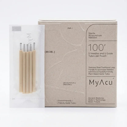 MyAcu acupuncture needle with individual moxa guide tube