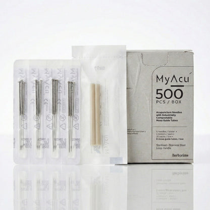 MyAcu Eco-Moxa Guide Tube Acupuncture Needles, Bulk 500 Needle/Box| NCTB Type