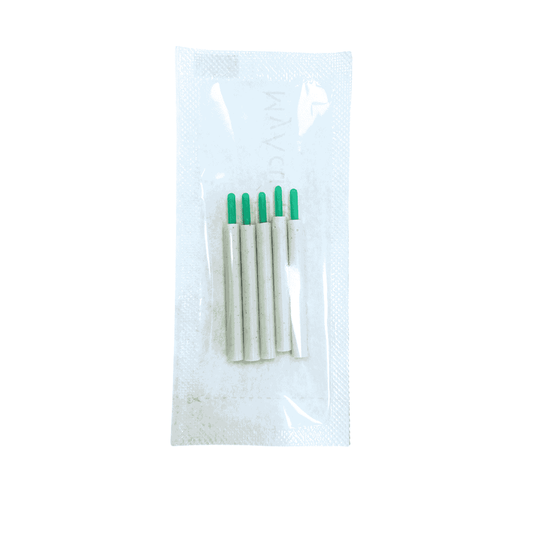 MyAcu ® Eco-Moxa | Acupuncture Needles With Industrially Compostable Moxa guide Tube, 100pcs per box | Plastic Handle | Facial | NADA