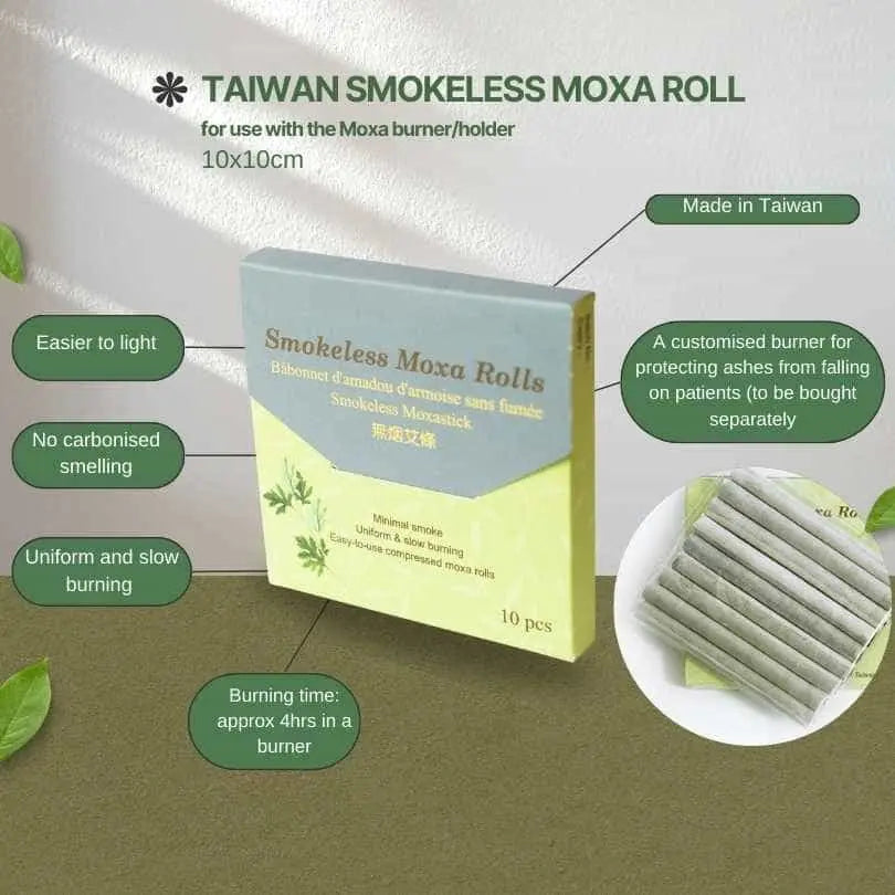 Taiwan Smokeless Moxa Roll 10x10cm - Herbprime