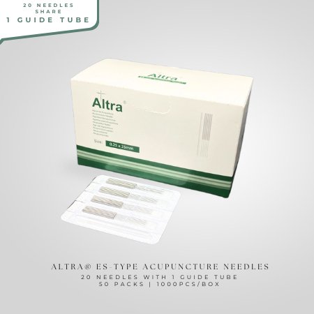 Altra® ES - Type Acu Needles, 20 Needles With 1 Guide Tube , 1000pcs/box - Herbprime