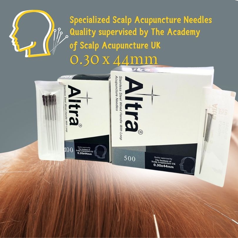 Altra® Specialized Scalp Acupuncture Needles, Stainless Steel Handle With Loop, 100 Needles/Box - Herbprime