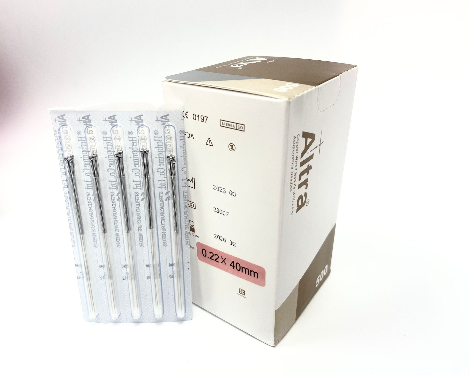 Altra® Stainless Steel Needles with Loop, 5 Needles bundled in a Tube cluster pack, 500pcs/box - Herbprime