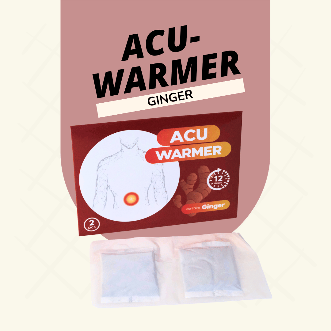 Ginger Acu-Warmer | Herbal Warming Therapy | Pain Relief and Menstrual Cramps Relief | 2pcs/pack