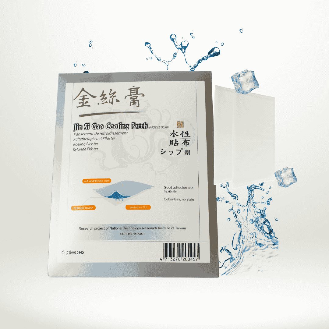 Jin Si Gao Cooling Plaster (6pc per pack) | Targeted Pain Relief | 16 Natural Herbal Active Ingredients