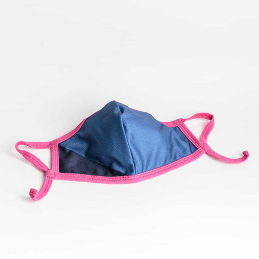 Cloth Washable Facemask with Nanofiber Filter - Blue/Dark Blue + Pink Earloop Herbprime