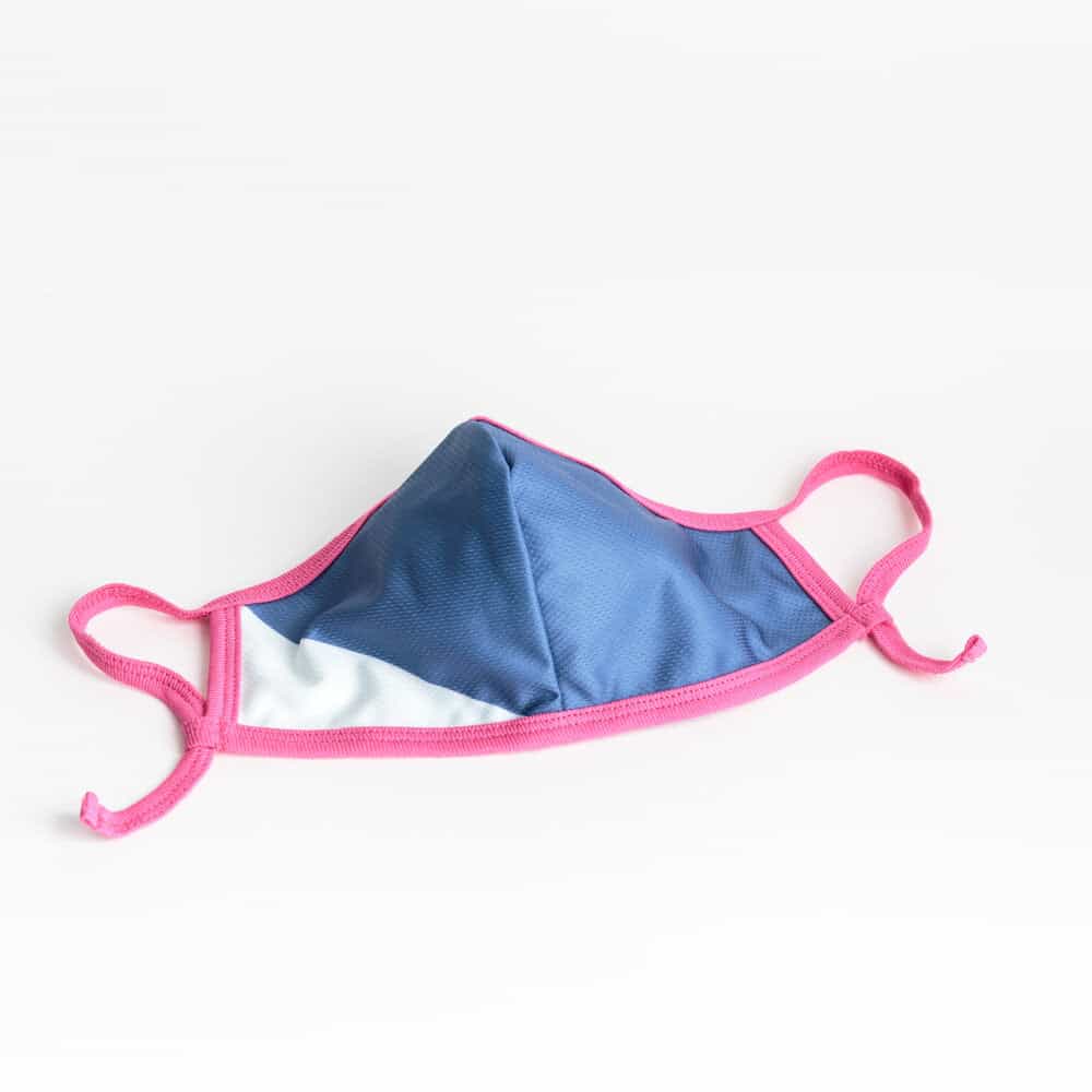 Cloth Washable Facemask with Nanofiber Filter - Blue/Green - Pink Earloop Herbprime