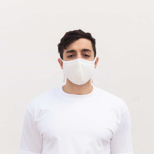 Cloth Washable Facemask with Nanofiber Filter - White - Herbprime